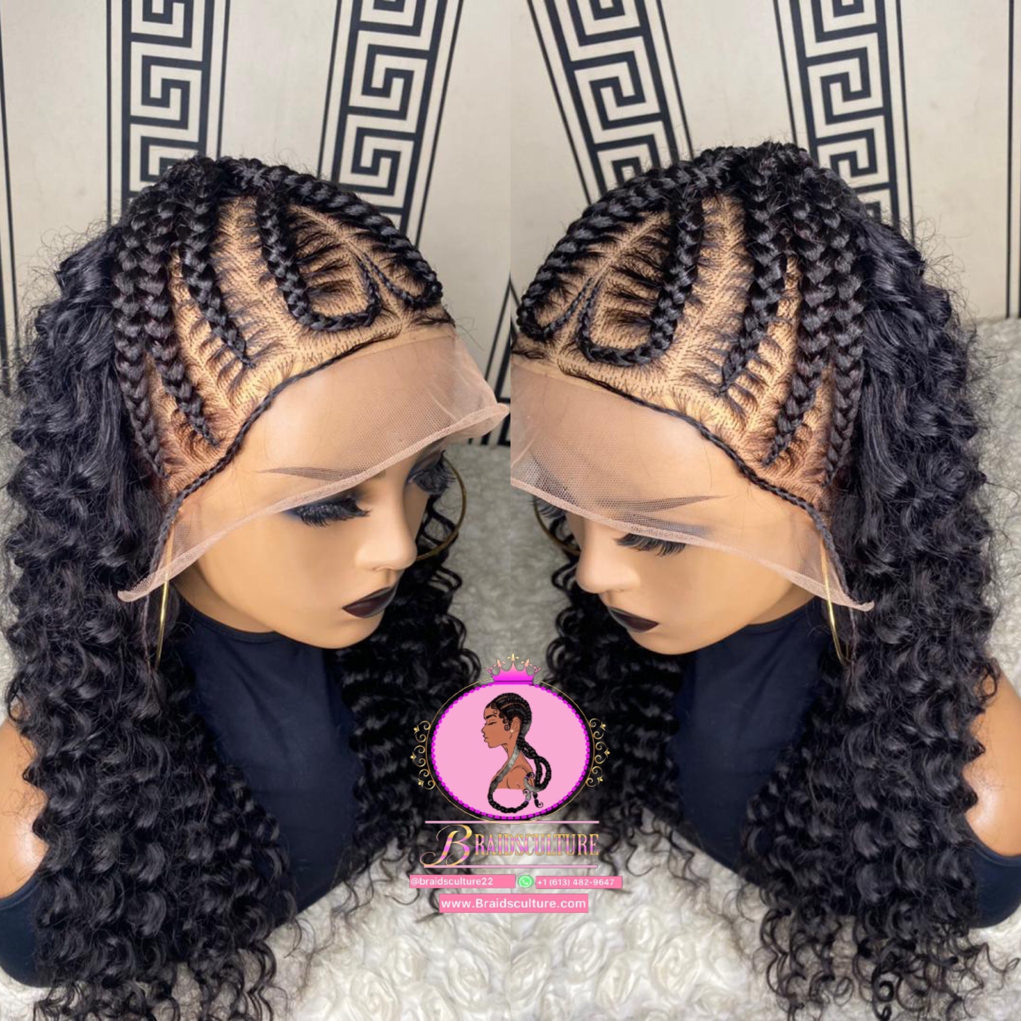 Goddess Braids Deep Wave Lace Frontal Wig Braided Half Up, 43% OFF
